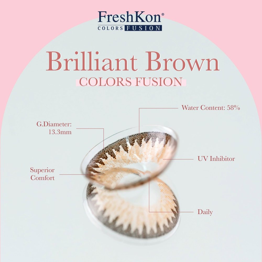 FreshKon ColorsFusion Monthly Cosmetic Contact Lenses 9 FreshKon ColorsFusion Monthly Brilliant Brown