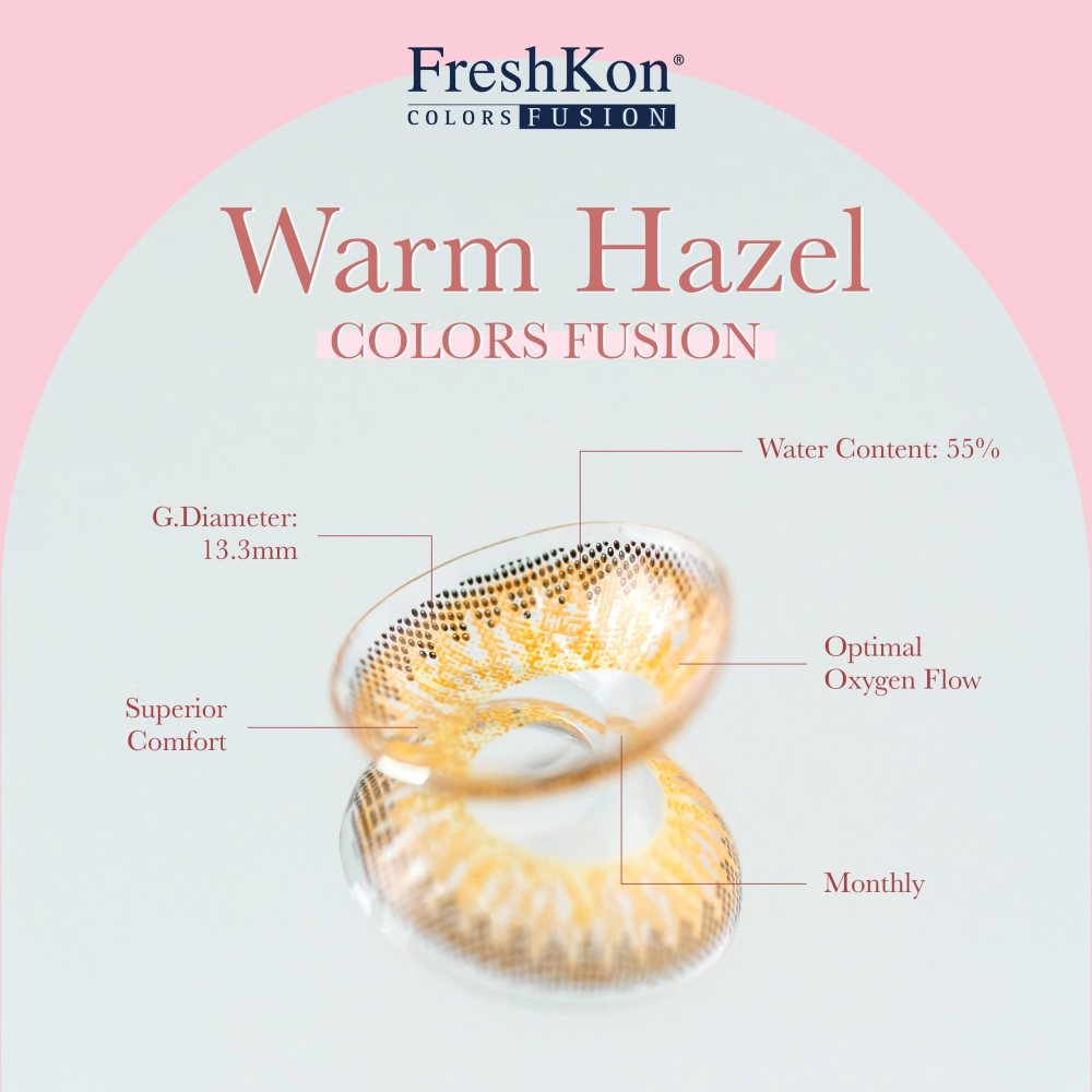 FreshKon ColorsFusion Monthly Cosmetic Contact Lenses 10 FreshKon ColorsFusion Monthly Warm Hazel