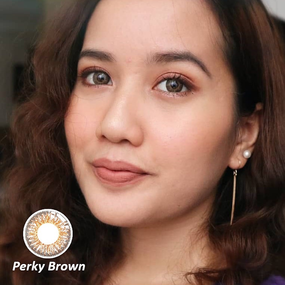 FreshKon ColorsFusion Monthly Cosmetic Contact Lenses 6 FreshKon ColorsFusion Perky Brown Colored Contact Lenses