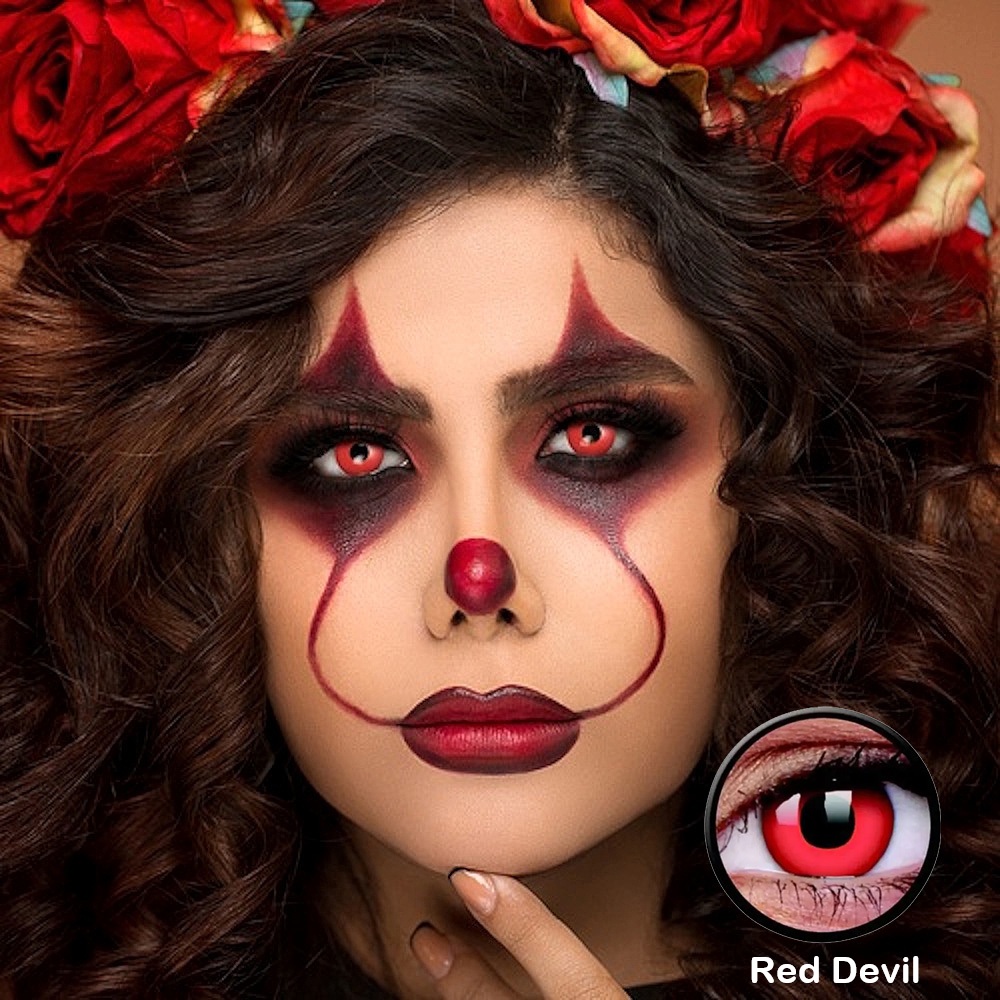 ColourVUE Crazy Prescription Lenses 3 Red Devil Halloween Prescription Crazy Lenses