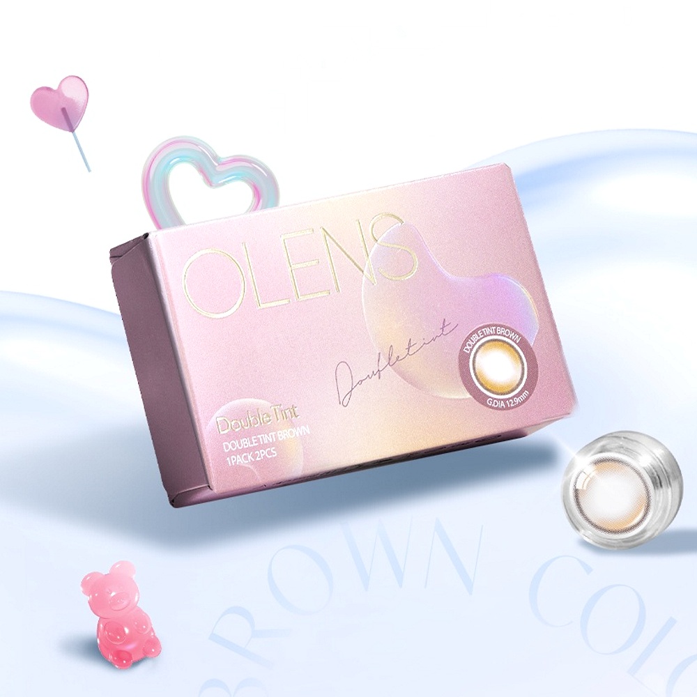 Olens Double Tint Brown Monthly Coloured Contact Lenses 6 Olens Monthly Double Tint Brown