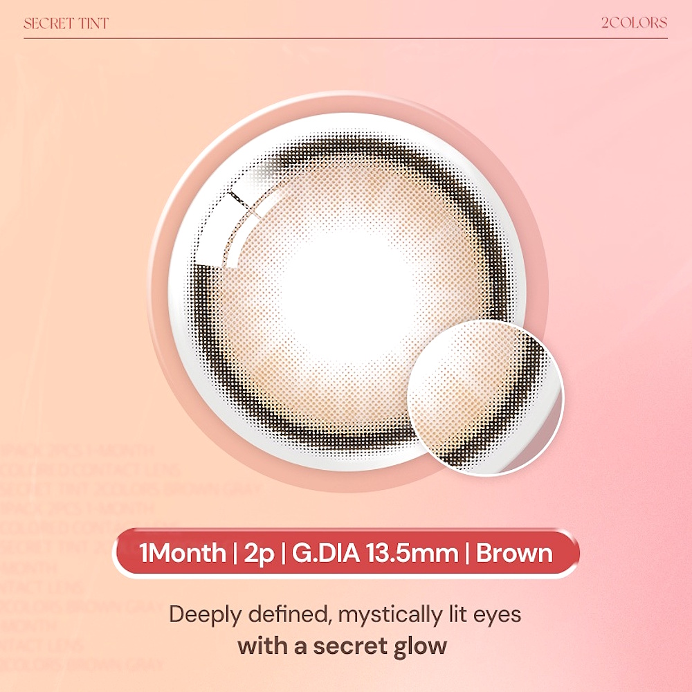 Olens Secret Tint Brown Monthly Coloured Contact Lenses 4 Olens Secret Tint Brown Monthly Lenses